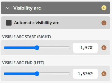 Marker visibility arc