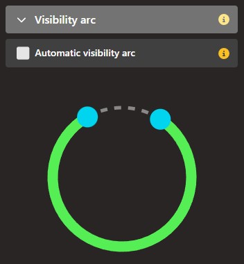 Marker visibility arc