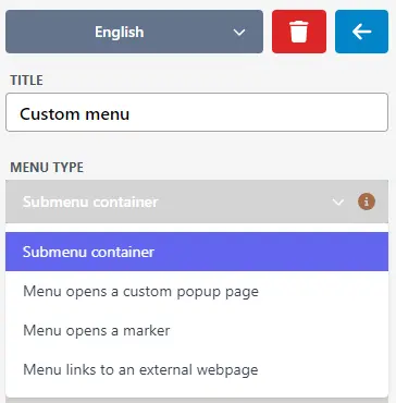 Menu types