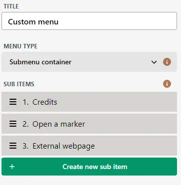 Submenu container