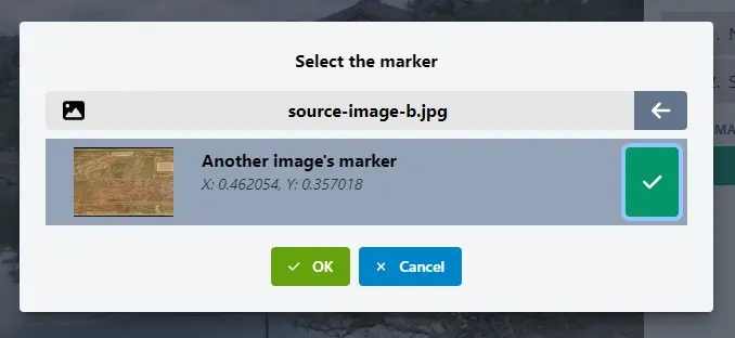 Selecting external marker